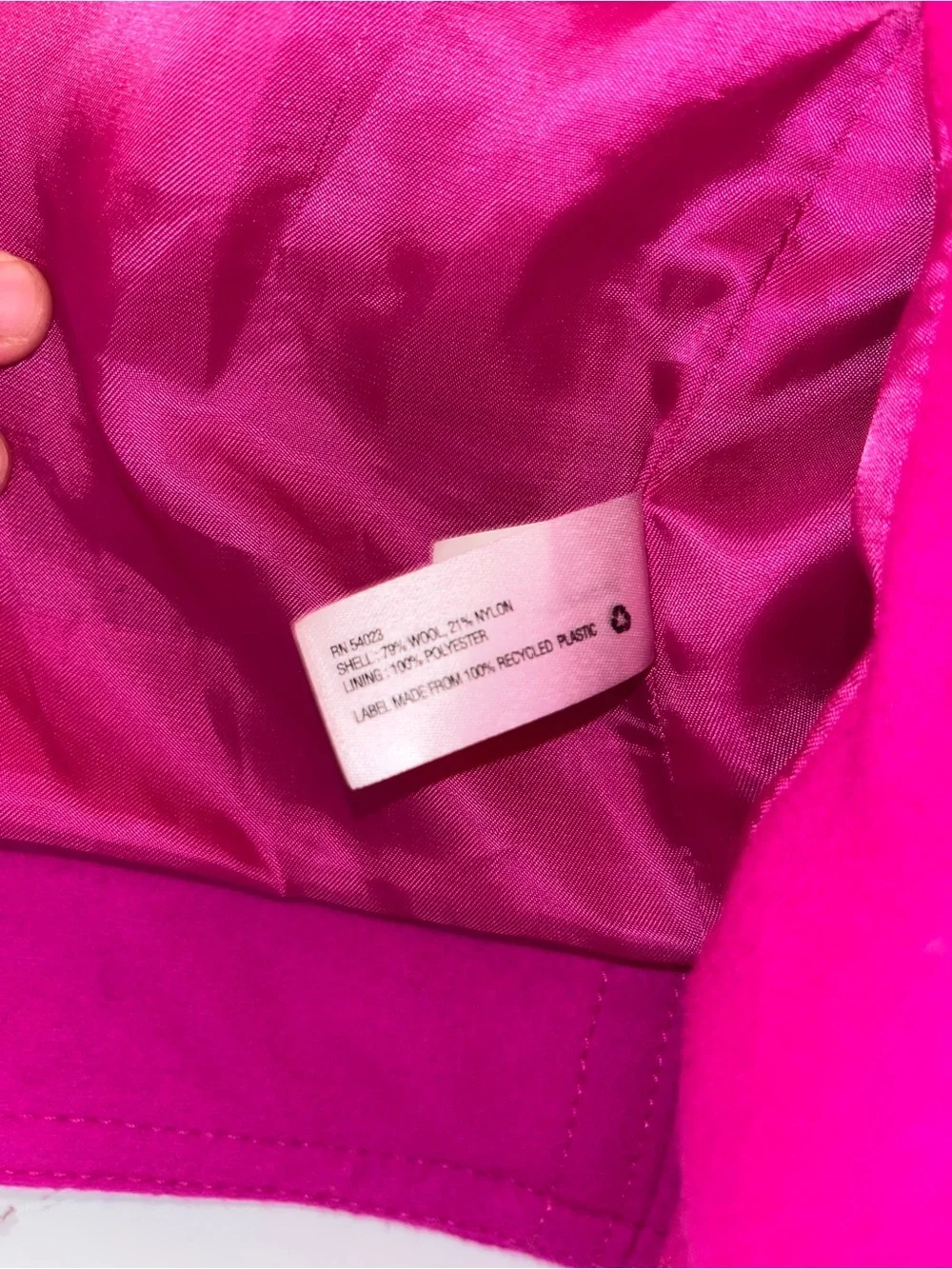 Women’s Gap Hot Pink Wool Moto Jacket Small-tall